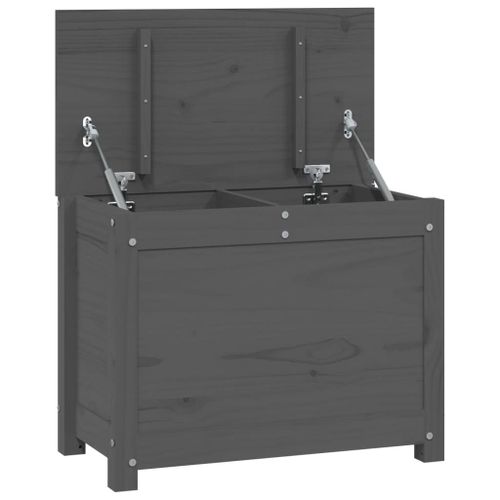 vidaXL Boîte de rangement Gris 60x32x45,5 cm Bois massif de pin
