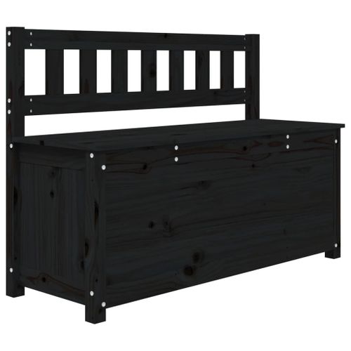 Vidaxl Banc Noir 110x41x76,5 Cm Bois De Pin Massif