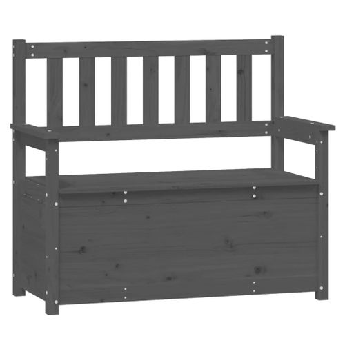 Vidaxl Banc Gris 112,5x51,5x96,5 Cm Bois De Pin Massif