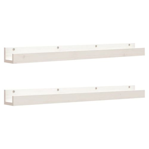 Vidaxl Étagères Murales 2 Pcs Blanc 110x12x9 Cm Bois De Pin Massif
