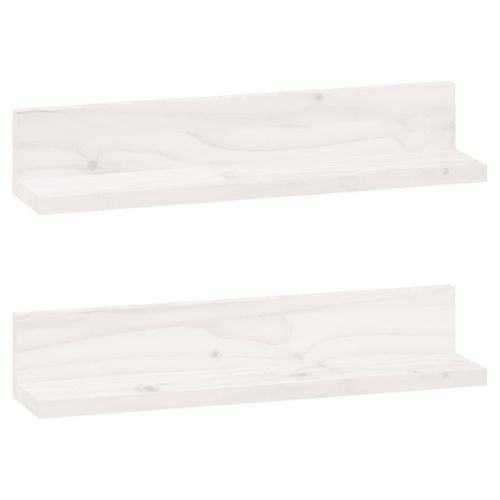 Vidaxl Étagères Murales 2 Pcs Blanc 50x11x9 Cm Bois De Pin Massif