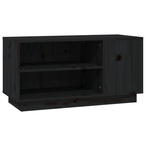 Vidaxl Meuble Tv Noir 80x35x40,5 Cm Bois De Pin Massif