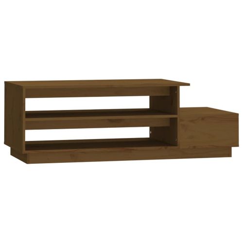 Vidaxl Table Basse Marron Miel 120x50x40,5 Cm Bois Massif De Pin