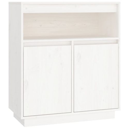 Vidaxl Buffet Blanc 70x34x80 Cm Bois Massif De Pin