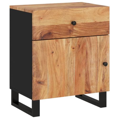 Vidaxl Table De Chevet 50x33x60cm Bois D'acacia Solide Et D'ingénierie