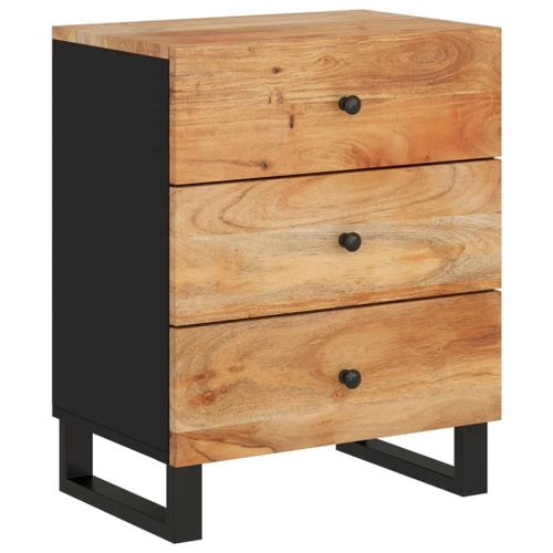 Vidaxl Table De Chevet 50x33x62cm Bois D'acacia Solide Et D'ingénierie