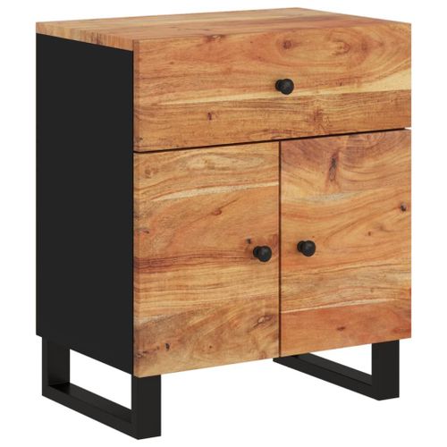 Vidaxl Table De Chevet 50x33x60cm Bois D'acacia Solide Et D'ingénierie