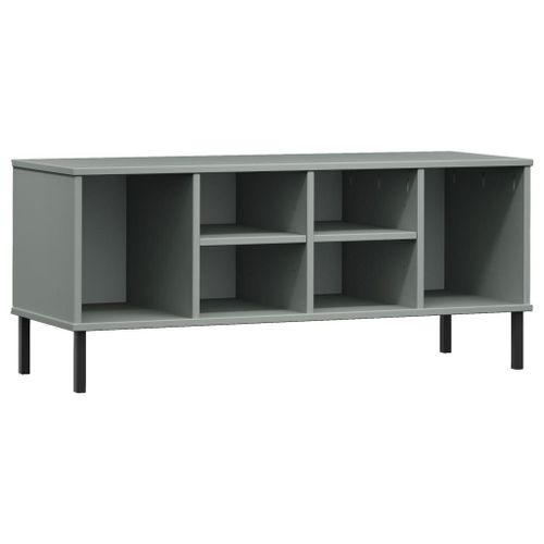 Vidaxl Étagère À Chaussures Pieds En Métal Gris 106x35x45 Cm Bois Oslo