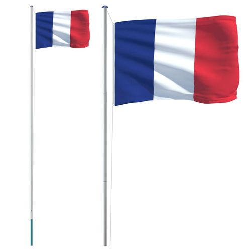 Vidaxl Drapeau De La France Et Mat 6,23 M Aluminium