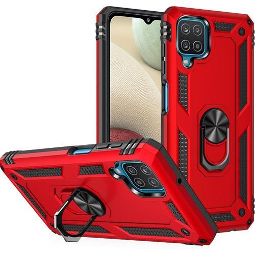 Coque Galaxy A12/M12, A12 5g Housse Antichoc Armure Protection Housse Coque Etui Avec Support Cover Case Pour Samsung Galaxy A12 / M12 / A12 5g (Rouge)