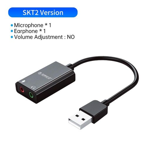 ORICO-Carte son externe USB avec interface audio et port microphone,adaptateur jack 3.5mm,réglage du volume muet - Type SKT2