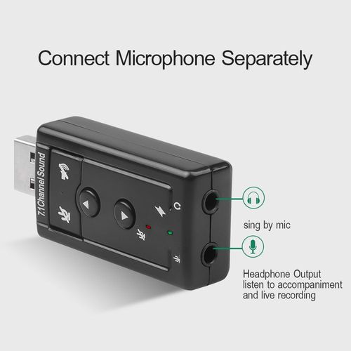 Mini carte son externe USB 2.0,7.1 canaux 3D virtuel,12Mbps,audio,micro,adaptateur haut-parleur pour PC de bureau,ordinateur portable,1 pièce