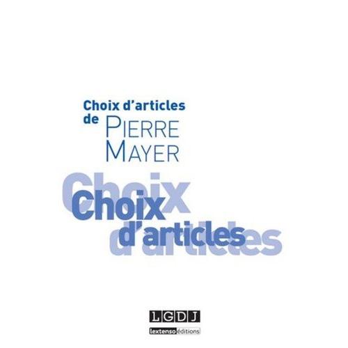 Choix D'articles De Pierre Mayer