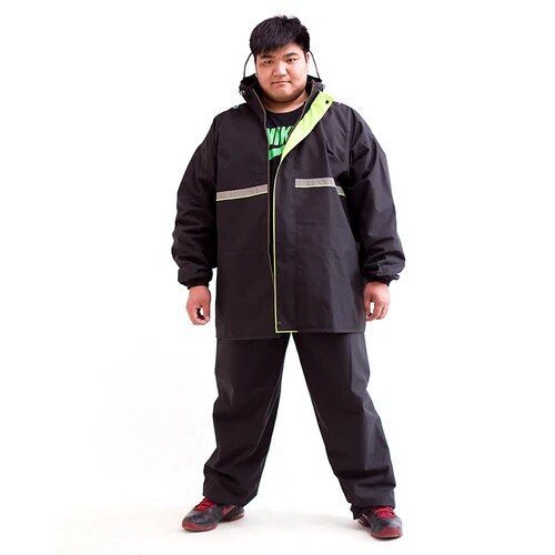 Manteau De Pluie Imperméable Noir Pour Homme,Veste Imbibée,Poncho D'équitation Pour Adulte,Grande Taille,Simple,Double Couche