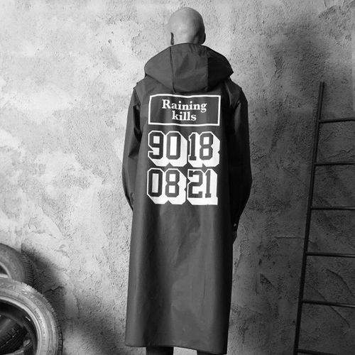 Manteau De Pluie Imperméable À Capuche Pour Adultes,Imperméable,Long,Noir,Eva,Randonnée En Plein Air,Voyage,Poncho Épais