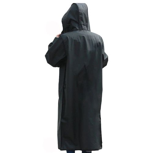 Manteau De Pluie Imperméable À Capuche Pour Adultes,Imperméable,Long,Noir,Eva,Randonnée En Plein Air,Voyage,Poncho Épais