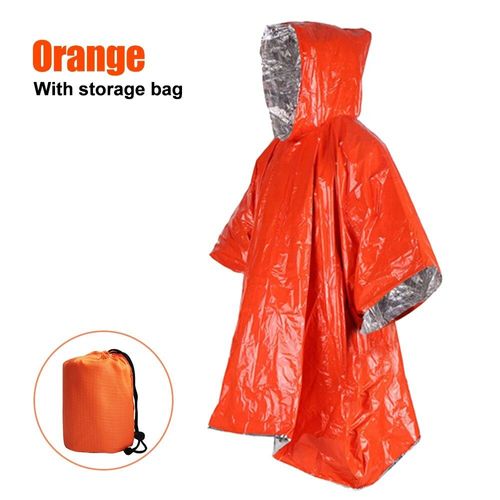 Poncho De Pluie De Survie D'urgence,Couverture Thermique,Imperméable,Moulage À Chaleur,Tente De Camping