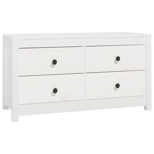 Vidaxl Armoire Latérale Blanc 100x40x54 Cm Bois De Pin Massif