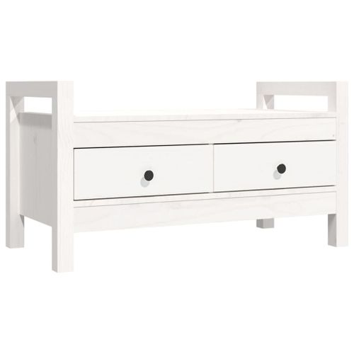 Vidaxl Banc D'entrée Blanc 80x40x43 Cm Bois De Pin Massif