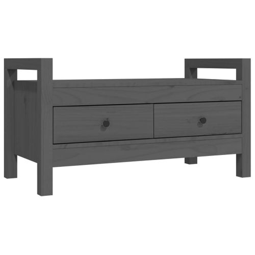 Vidaxl Banc D'entrée Gris 80x40x43 Cm Bois De Pin Massif