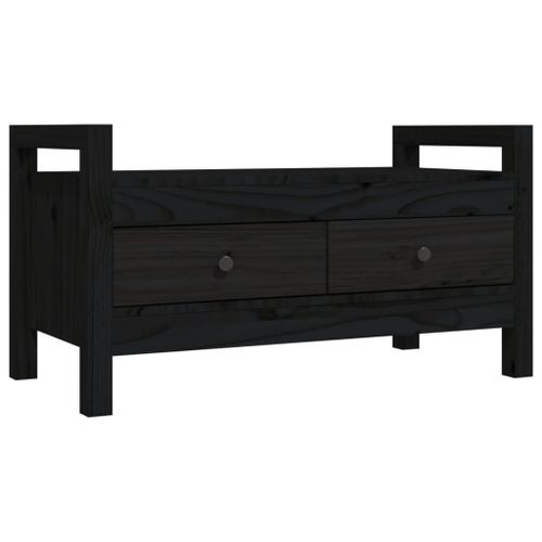 Vidaxl Banc D'entrée Noir 80x40x43 Cm Bois De Pin Massif
