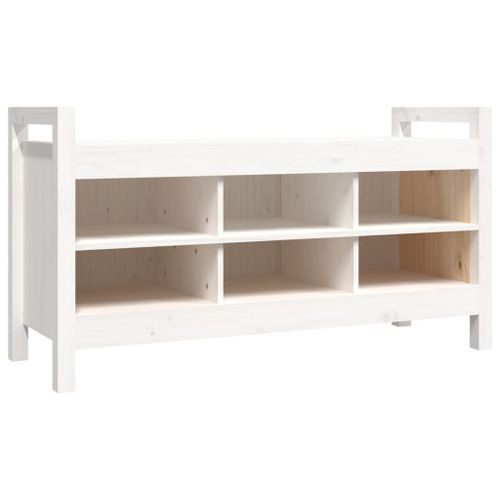 Vidaxl Banc D'entrée Blanc 110x40x60 Cm Bois De Pin Massif