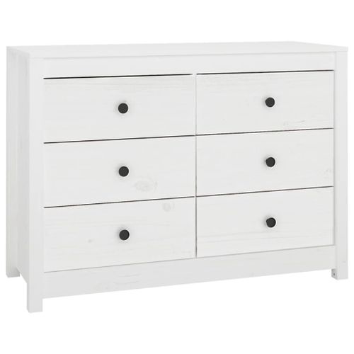 Vidaxl Armoire Latérale Blanc 100x40x72 Cm Bois De Pin Massif