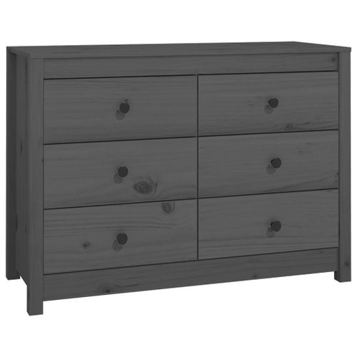 Vidaxl Armoire Latérale Gris 100x40x72 Cm Bois De Pin Massif