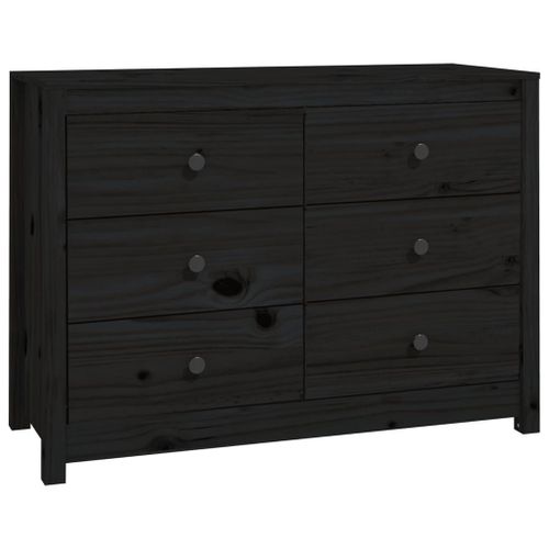 Vidaxl Armoire Latérale Noir 100x40x72 Cm Bois De Pin Massif
