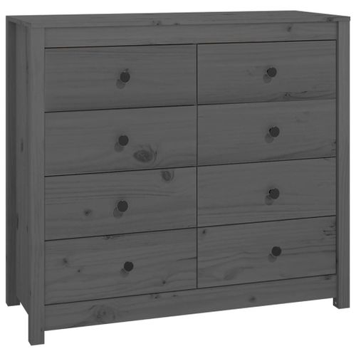 Vidaxl Armoire Latérale Gris 100x40x90 Cm Bois De Pin Massif