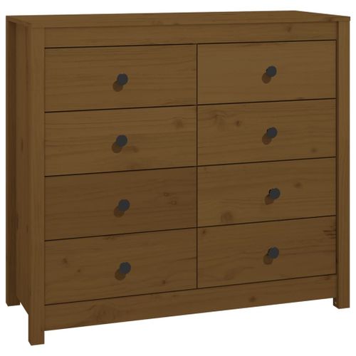 Vidaxl Armoire Latérale Marron Miel 100x40x90 Cm Bois De Pin Massif