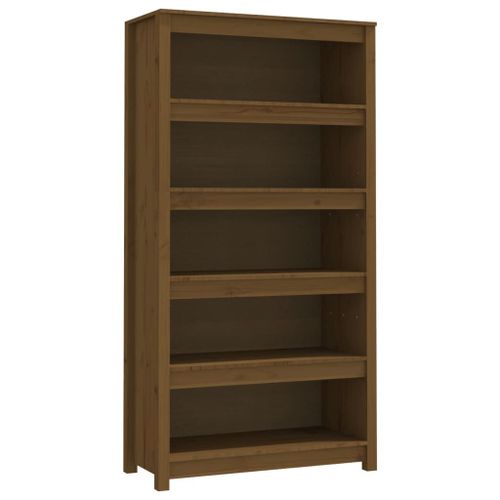Vidaxl Bibliothèque Marron Miel 80x35x154 Cm Bois De Pin Massif