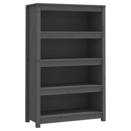 Vidaxl Bibliothèque Gris 80x35x126 Cm Bois De Pin Massif