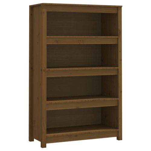Vidaxl Bibliothèque Marron Miel 80x35x126 Cm Bois De Pin Massif