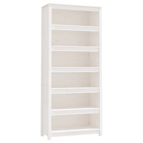Vidaxl Bibliothèque Blanc 80x35x183 Cm Bois De Pin Massif