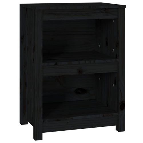 Vidaxl Bibliothèque Noir 50x35x68 Cm Bois De Pin Massif