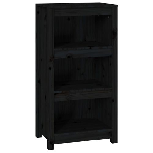 Vidaxl Bibliothèque Noir 50x35x97 Cm Bois De Pin Massif
