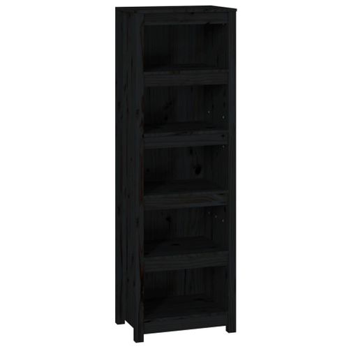 Vidaxl Bibliothèque Noir 50x35x154 Cm Bois De Pin Massif