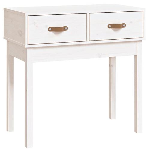 Vidaxl Table Console Blanc 76,5x40x75 Cm Bois Massif De Pin