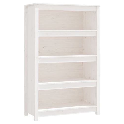 Vidaxl Bibliothèque Blanc 80x35x126 Cm Bois De Pin Massif