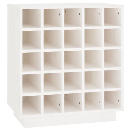 Vidaxl Armoire À Vin Blanc 55,5x34x61 Cm Bois De Pin Massif