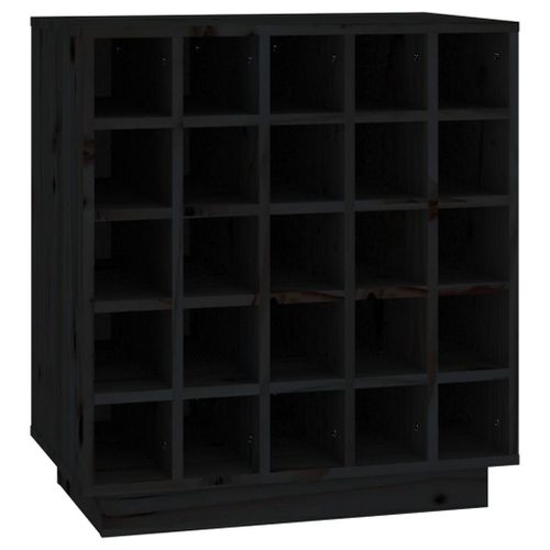 Vidaxl Armoire À Vin Noir 55,5x34x61 Cm Bois De Pin Massif