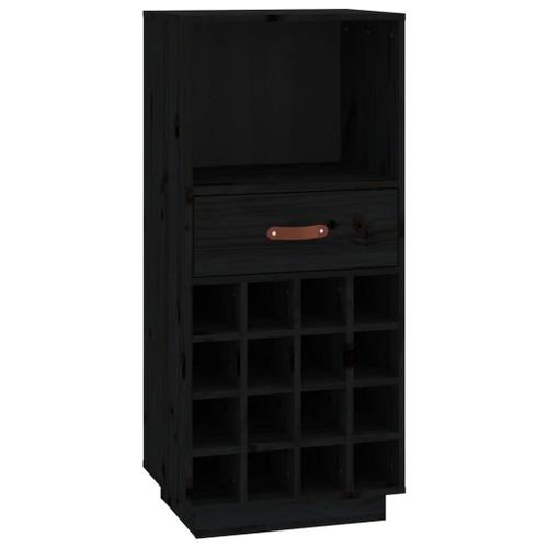 Vidaxl Armoire À Vin Noir 45x34x100 Cm Bois De Pin Massif