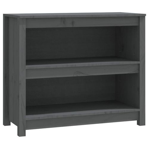 Vidaxl Bibliothèque Gris 80x35x68 Cm Bois De Pin Massif