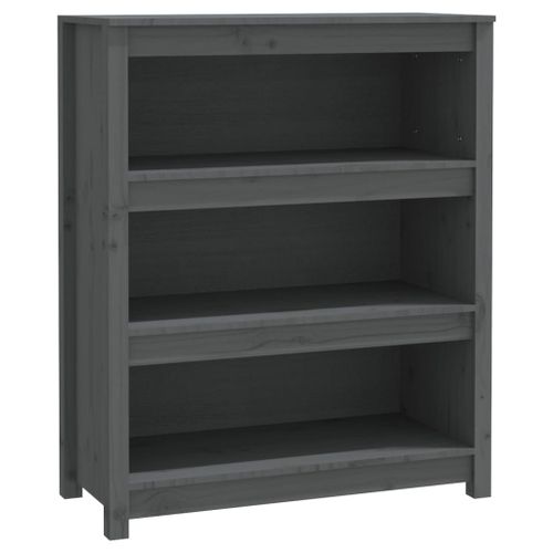 Vidaxl Bibliothèque Gris 80x35x97 Cm Bois De Pin Massif