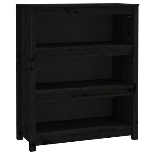 Vidaxl Bibliothèque Noir 80x35x97 Cm Bois De Pin Massif