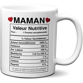 L'Esprit Des Anges Tasse-Mug Cadeau Maman -Étiquette Valeur Nutritive  Exceptionnelle- Idée Cadeau Humour Maman Original Anniversaire Fête de  Mères