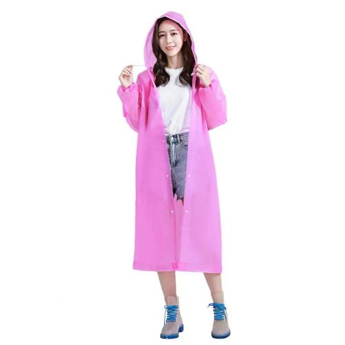Imperméable De Voyage Portable À Capuche Épaissie Pour Hommes Et Femmes,Cape De Pluie Pliable,Vêtements De Pluie De Randonnée En Plein Air,Adulte,1 Pièce