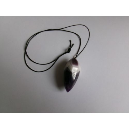 Amethyste À Chevrons Grand Pendentif Pierre Véritable( De Guerison )