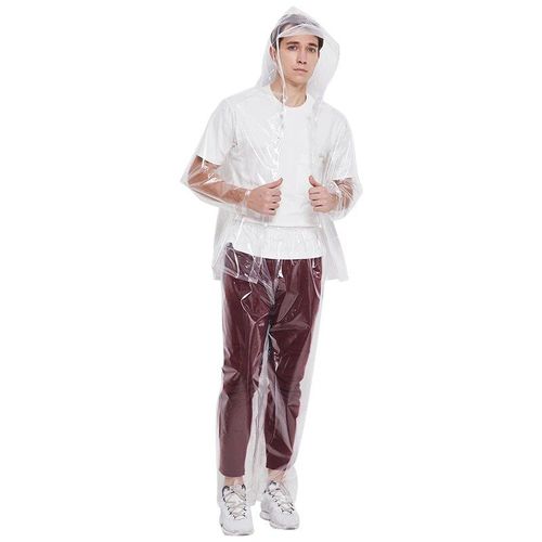 Veste De Pluie Transparente Pour Homme Et Femme,Imperméable En Plastique Avec Capuche,Pour La Randonnée,Le Vélo,La Randonnée